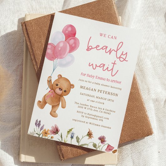 Teddy Bear, we kunnen wachten op het Baby shower Kaart