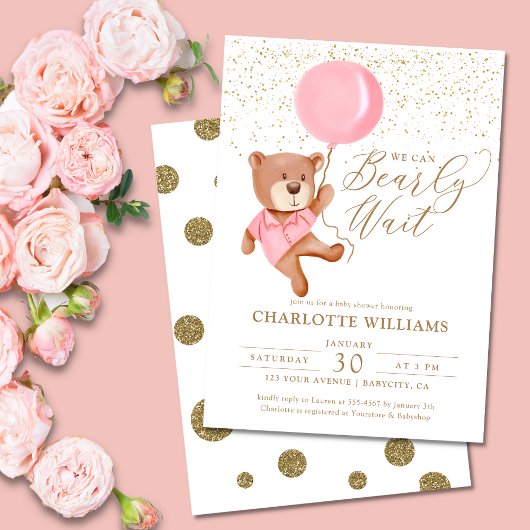 Teddy Bear, we kunnen wachten op het Baby shower Kaart