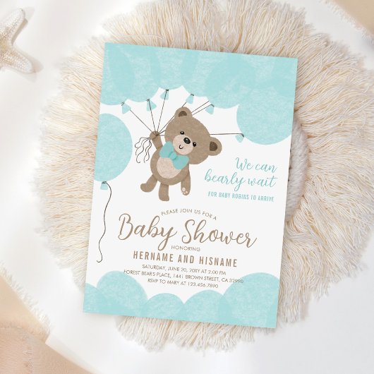 Teddy Bear, we kunnen wachten op het Baby shower. Kaart