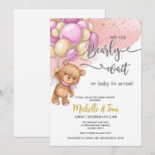 Teddy Bear, we kunnen wachten op het Baby shower Kaart (Voorkant / Achterkant)