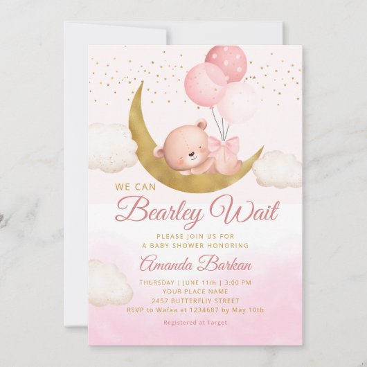 Teddy Bear, we kunnen wachten op het Baby shower Kaart (Voorkant)