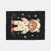 Teddy Bear Wearing Pajamas  Fleece Deken (Voorkant (Horizontaal))