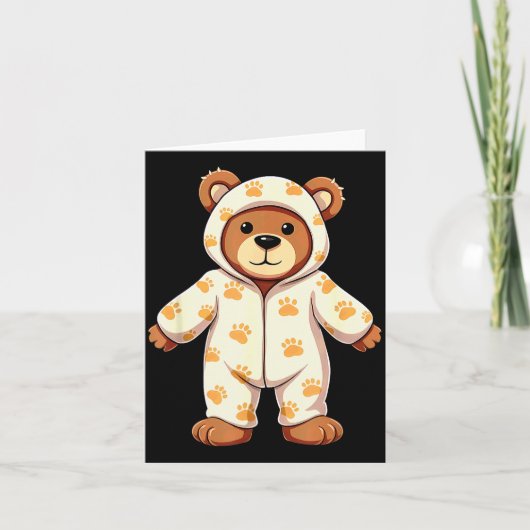 Teddy Bear Wearing Pajamas  Kaart (Voorkant)
