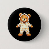 Teddy Bear Wearing Pajamas Ronde Button 5,7 Cm (Voorkant)