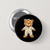 Teddy Bear Wearing Pajamas Ronde Button 5,7 Cm (Voorkant /achterkant)