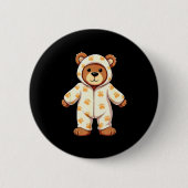 Teddy Bear Wearing Pajamas Ronde Button 5,7 Cm (Voorkant)