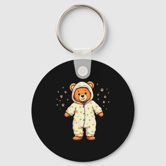 Teddy Bear Wearing Pajamas  Sleutelhanger (Voorkant)
