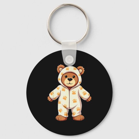 Teddy Bear Wearing Pajamas  Sleutelhanger (Voorkant)