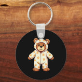Teddy Bear Wearing Pajamas  Sleutelhanger (Voorkant)