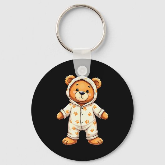 Teddy Bear Wearing Pajamas  Sleutelhanger (Voorkant)