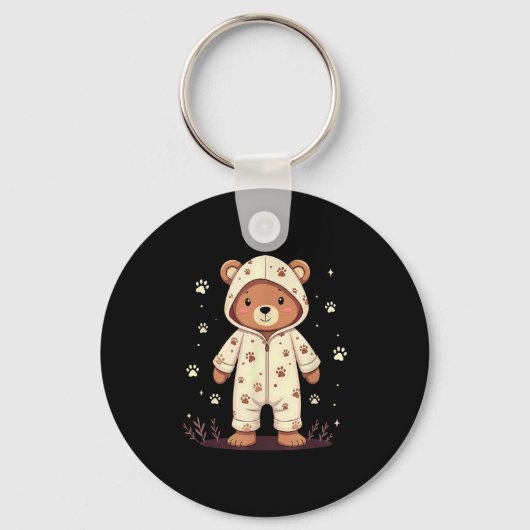 Teddy Bear Wearing Pajamas Sleutelhanger (Voorkant)