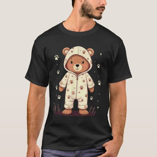 Teddy Bear Wearing Pajamas  T-shirt (Voorkant)