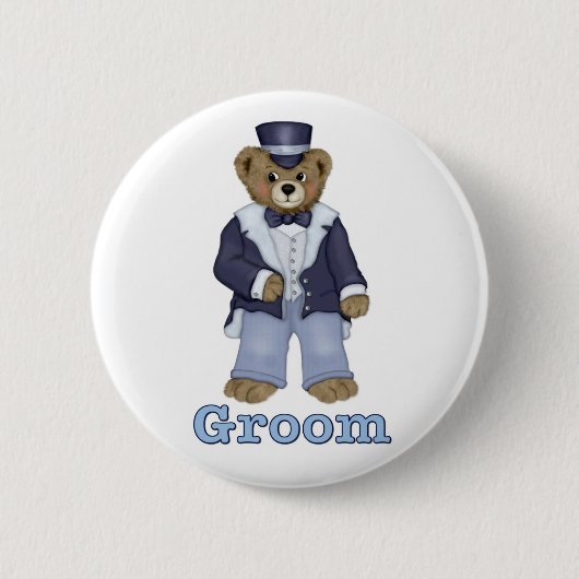 Teddy Bear Wedding - Aanpassen Ronde Button 5,7 Cm (Voorkant)