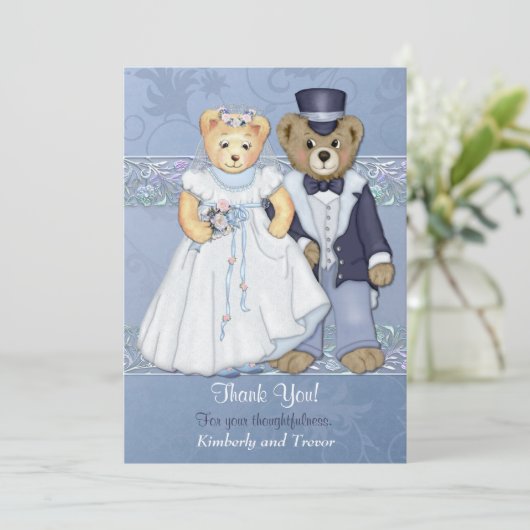 Teddy Bear Wedding Bedankt - Aanpassen (Staand voorkant)