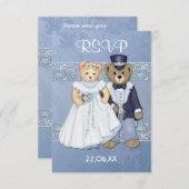 Teddy Bear Wedding RSVP-ver 2 RSVP Kaartje (Voorkant / Achterkant)