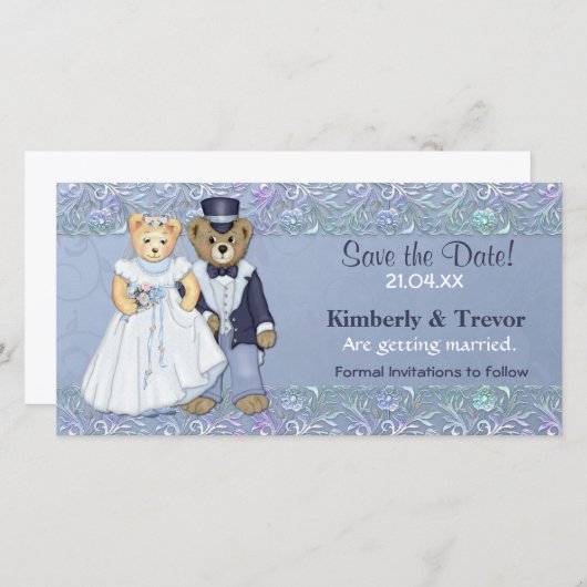 Teddy Bear Wedding Save the Date (Voorkant / Achterkant)