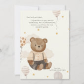 Teddy Bear Welcome Baby Kaart (Voorkant)