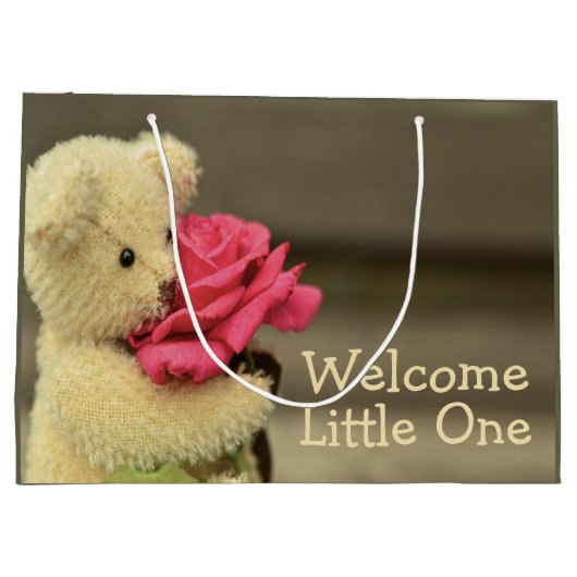 Teddy Bear Welkom Baby Large Cadeautasje (Achterkant)