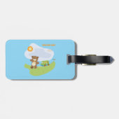 Teddy Bear Welkom Baby Nursery Design Bagagelabel (Achterkant horizontaal)