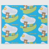 Teddy Bear Welkom Baby Nursery Design Cadeaupapier (Vlak)