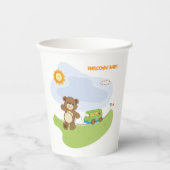 Teddy Bear Welkom Baby Nursery Design Papieren Bekers (Voorkant)