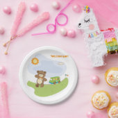Teddy Bear Welkom Baby Nursery Design Papieren Bordje (Feest)