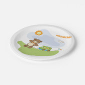 Teddy Bear Welkom Baby Nursery Design Papieren Bordje (Gekanteld)