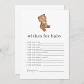 Teddy Bear wenst een Baby-kaart Kaart (Voorkant / Achterkant)