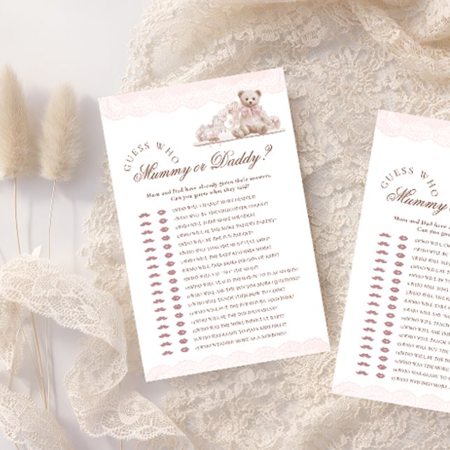 Teddy Bear Who Mommy or Daddy Baby Shower Game (Creator heeft geüpload)