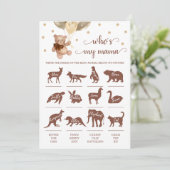 Teddy Bear Wie is mijn mama spel Baby shower Kaart (Staand voorkant)