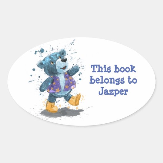 Teddy Bear Willie gepersonaliseerd boek Sticker (Voorkant)