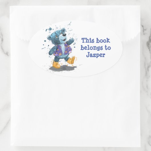 Teddy Bear Willie gepersonaliseerd boek Sticker (Tas)