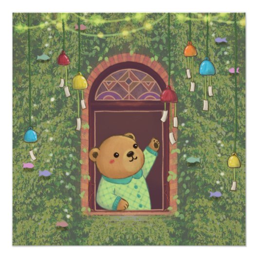 Teddy Bear & Wind Chimes Perfect Poster (Voorkant)