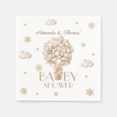 Teddy Bear Winter Baby shower genderneutraal Servet (Voorkant)
