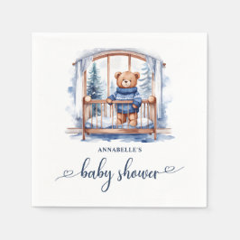 Teddy Bear Winter Boy Baby shower Servet