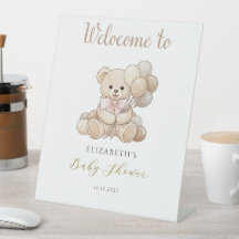 Teddy Bear with ballons Baby Shower Welcome 