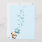 Teddy Bear with balloons baby shower invitation Kaart (Achterkant)