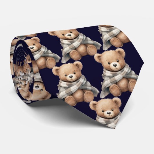 Teddy Bear with Blankie Neck Tie Stropdas (Opgerold)