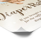 Teddy Bear with Blue Balloons Diaper Raffle Sign Foto Afdruk (Hoek)