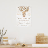 Teddy Bear with Neutral Balloons Gender Reveal Poster (Keuken)