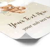 Teddy Bear with Sage Balloons Table Sign Poster (Hoek)