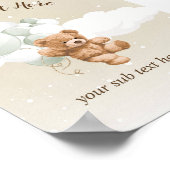 Teddy Bear with Sage Balloons Table Sign Poster (Hoek)
