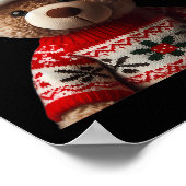 Teddy Bear With Santa Hat Christmas Xmas Lover Kid Poster (Hoek)