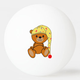 Teddy bear with sleeping cap pingpongbal
