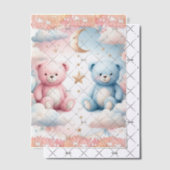Teddy Bear wolken en maan Zitting Grafiek Vellum Uitnodigingen (Offset (Uitnodiging))