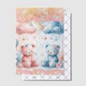 Teddy Bear wolken en maan Zitting Grafiek Vellum Uitnodigingen (Offset (Uitnodiging))