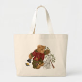 Teddy Bear Woodsman Grote Tote Bag (Voorkant)