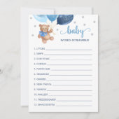 Teddy Bear Word Scramble Game Baby shower Kaart (Voorkant)