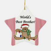 Teddy Bear World's Best Brother Ornament (Voorkant)