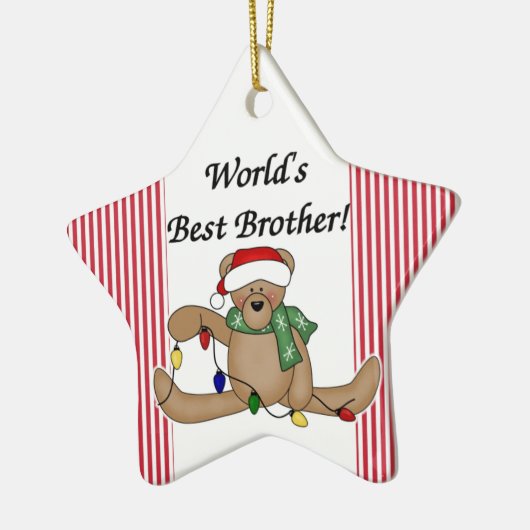 Teddy Bear World's Best Brother Ornament (Links)